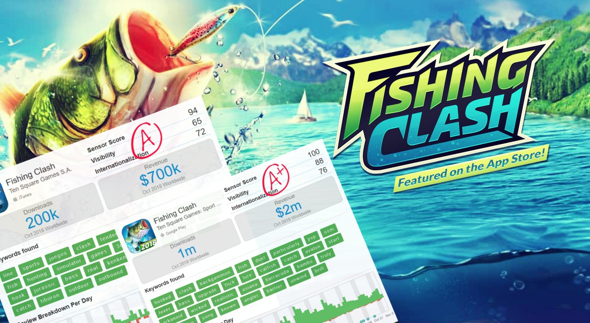 Gra Fishing Clash od Ten Square Games mogła zarobić w październiku 2,7